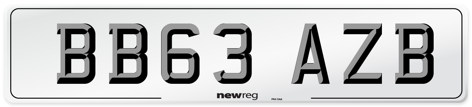 BB63 AZB Number Plate from New Reg